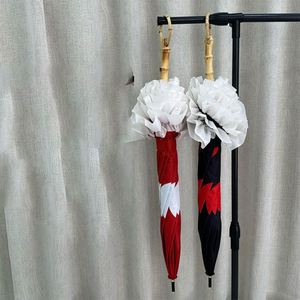 Creative Lace Small Fresh 8-Bone Automatic Long Handle Straight Pole Umbrella With Black Rubber Fabric Promotion - Product Image 3
