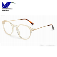Monture de prescription ronde en métal et acétate sur mesure OEM, taille 50-22-145, vision haute définition pour adultes unisexes, MOQ flexible (100 pièces)