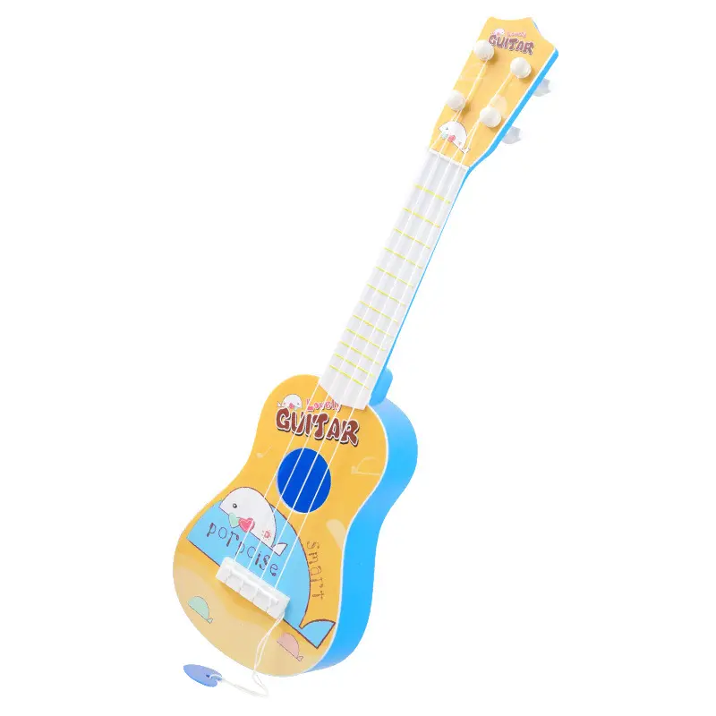 ホットチルドレンおもちゃシミュレーション楽器ミニ4弦は啓発音楽おもちゃリトルギターを演奏できます