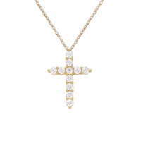Collier pendentif croix scintillant en moissanite pleine, en argent 925, luxueux et délicat, avec chaîne câble à 4 griffes, 2g, pour femme