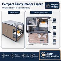 Maison Modulaire Préfabriquée de Luxe Moderne, Pod de Vie Modulaire Entièrement Intégré, Cabine Mobile Personnalisable en Couleurs pour Hôtels Haut de Gamme