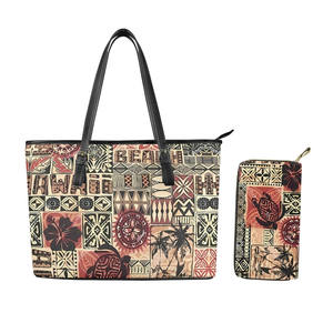 Bolso de hombro de mujer de lujo de playa Polinesia Logotipo de impresión personalizado diseño de <span class=keywords><strong>tatuaje</strong></span> de <span class=keywords><strong>tortuga</strong></span> <span class=keywords><strong>hawaiana</strong></span> bolso de mano de cuero PU para mujer - Product Image 2