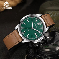Montre de sport pour homme OCHSTIN, mouvement mécanique automatique, boucle magnétique, bracelet en caoutchouc enveloppé de cuir, calendrier, mode, 3BAR étanche