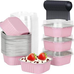 Contenedores de Alimentos Desechables Cuadrados de Aluminio, Grandes y Ideales para Hornear, con Tapa de Plástico, Venta al Por Mayor, Económicos, OEM - Product Image 3