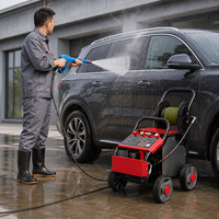Hidrolavadora Industrial de Alta Presión 4000PSI, Limpiadora Eléctrica con Carrete de Manguera 220V, Máquina de Limpieza con Chorro de Agua Comercial para Autos