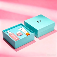 Boîte cadeau soin violette personnalisée, couvercle & base pliables magnétiques, emballage rigide luxueux pour cosmétiques