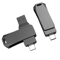 Flashdisk Metal USB Model Baru Grosir 2 in 1 Flash Pendrive 16GB 32GB 64GB 128GB Kecepatan Tinggi 3.0 Thumb Drive Disk Memori