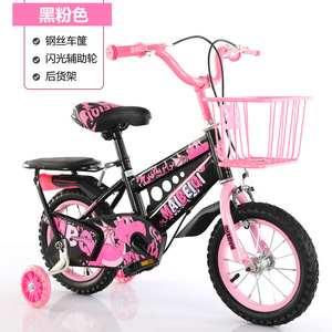 男女通用儿童自行车，适合女孩和幼儿，12-18 英寸，钢制车架，单速，带训练轮和篮子踏板 - Product Image 6