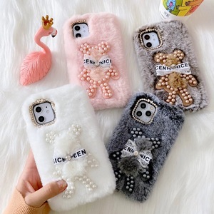 Sang Trọng Ấm Áp Dễ Thương Mùa Đông Lông <span class=keywords><strong>Bling</strong></span> Pha Lê Mềm Trường Hợp Đối Với <span class=keywords><strong>iPhone</strong></span> 7 8 X XR XS Max 11 12 13 14 15 Cộng Với Pro Max Trường Hợp - Product Image 3