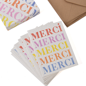 Cartes de remerciement et enveloppes en papier semence biodégradable à 100 %, personnalisables avec logo et taille OEM, vente en gros - Impression sérigraphique - Product Image 4