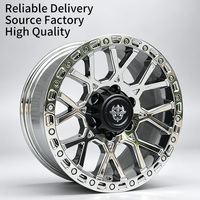 Jantes FLowtone 4x4 chromées pour pick-up, SUV, tout-terrain, jante Beadlock 17 pouces 6x139.7, finition chromée, jante de voiture pour Wrangler Tank
