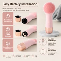 Brosse nettoyante faciale à piles en gros, portable et étanche, pour détaillants, salons et distributeurs