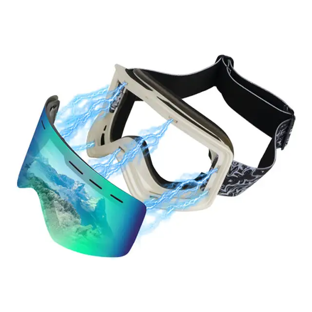 Düşük adedi kar sporları maske ekipmanları anti-sis moda özel UV400 manyetik snowboard kılıf ile kayak gözlüğü googles