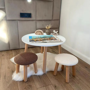 <span class=keywords><strong>Sillas</strong></span> <span class=keywords><strong>y</strong></span> mesas para niños baratos, decoración para sala de juegos, mesas de madera <span class=keywords><strong>y</strong></span> taburetes redondos, asientos para niños pequeños - Product Image 2