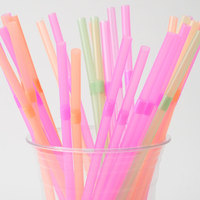 Pailles en PLA colorées certifiées par l'usine, taille personnalisée, à embout plat, sans danger pour les aliments, jetables, biodégradables, pour boissons froides