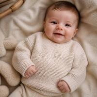 Productos de Algodón Orgánico Personalizados para Bebés, Suéter de Punto Suave y Transpirable, Jersey Grueso y Cálido para Bebés, Boutique para Recién Nacidos