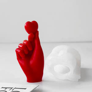 Moule à bougie en forme de cœur pour la Saint-Valentin, ornement pour les doigts, bricolage, fabrication artisanale, moules en silicone pour l'aromathérapie - Product Image 4