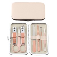 Coupe-ongles professionnel en acier inoxydable rose doré et kit de manucure portable 7/10/15/18 pièces, kit d'outils de soin des ongles