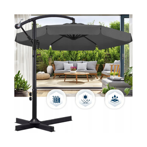 Ombrellone <span class=keywords><strong>Rosso</strong></span> da Esterno con Supporto a Colonna e Sistema di Sicurezza a Spinta Manuale per Giardino e Cortile con Design Verticale - Product Image 5