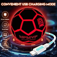 Ballon de football lueur rechargeable USB type-c Taille 5 lumière lumineuse lueur dans le ballon de football en caoutchouc LED sombre