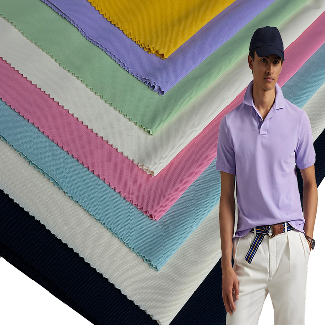 Pique Breathable Quick Dry 88 Polyester 12 Spandex Elastane Sportswear Fabric for Men Polo Golf Shirt