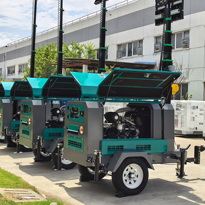 EPA Tier 4 Trailer Mounted 6m Telescopic 9kw 10kw Diesel <strong>Generator</strong> <strong>Light</strong> <strong>Tower</strong> Powered by Ukperkins 403F-11G - Product Image 1