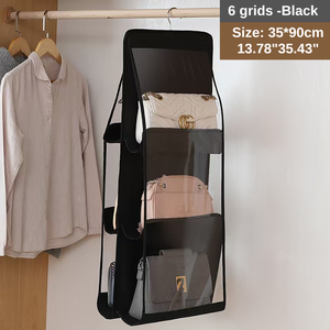 Grande capacità 6-griglia appeso armadio Organizer tessuto Non tessuto + PVC impermeabile e sacchetto antipolvere - Product Image 4