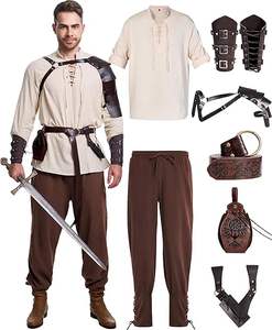 Conjunto <span class=keywords><strong>de</strong></span> 8 Piezas <span class=keywords><strong>de</strong></span> Disfraz Medieval <span class=keywords><strong>para</strong></span> <span class=keywords><strong>Hombre</strong></span>, Camisa y Pantalón <span class=keywords><strong>de</strong></span> Pirata, Accesorios <span class=keywords><strong>de</strong></span> Disfraz <span class=keywords><strong>Vikingo</strong></span> <span class=keywords><strong>para</strong></span> Halloween - Product Image 4