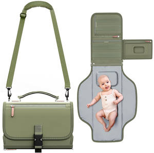 2024 nouvelle mode en cuir couche <span class=keywords><strong>sac</strong></span> à <span class=keywords><strong>dos</strong></span> fourre-tout avec compartiments isolés bébé registre matelas à langer pour maman et garçons - Product Image 1
