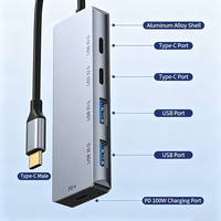 Station d'accueil Type C 10G avec répartiteur pour téléphones mobiles, ordinateurs portables, hubs USB 3.0 et extensions de hubs