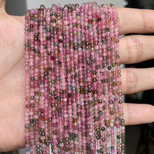 แฟชั่นพลอยผสมทัวร์มาลีน AAA สำหรับทำสร้อยคอ DIY ทำเครื่องประดับ2mm 3mm 4mm ยาว38cm 15" - Product Image 3