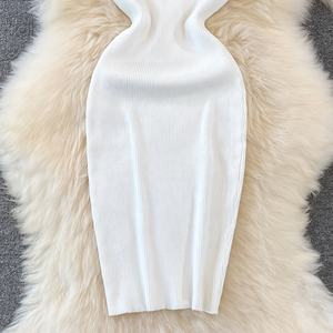 Mode rayé tricoté robe d'été Haute Couture Hottie Sexy Slim-fit Hip Wrap Dress - Product Image 4