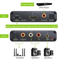 Convertisseur audio numérique-analogique TUTI compatible HDTV, optique SPDIF coaxial vers analogique 3,5 mm, extracteur audio ARC