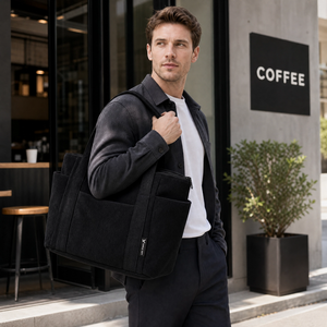 2026 <b>Extra</b> <b>Large</b> Letter Pattern Recycled Coffee Ground Tote Bag Customizable Closure Hand Length Handle Mother-and-Daughter - Product Image 5