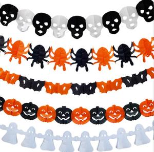 Halloween Girlande Big Paper Banner Strings hängen Kürbis Ghosty Bat Spider Party Dekorationen