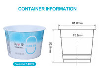 Coupe de glace en plastique avec cuillère contenants en plastique ronds 140g pas cher blanc tasse de yaourt pp Offre Spéciale contenants jetables petit