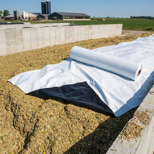Bâches d'<span class=keywords><strong>ensilage</strong></span> stabilisées aux UV pour la protection des aliments des fermes laitières, couverture de silo résistante aux intempéries, noir et blanc, polyéthylène - Product Image 1