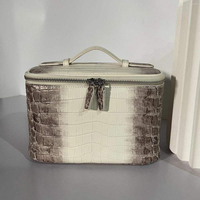 Sac de voyage portable pour maquillage JOYSUN, en cuir à motif crocodile bordeaux, imperméable, avec double fermeture éclair