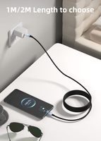 Kabel Data fleksibel ponsel Android, aksesori ponsel USB C tampilan LCD PD 100W 5A cepat USB C ke C dengan pengisian daya