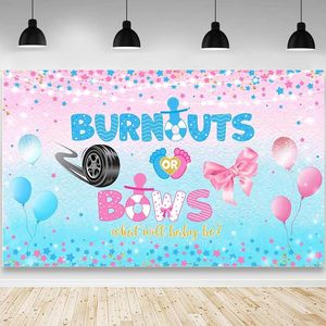 Sfondo Fotografico Personalizzabile per Rivelazione del Sesso del Bambino, Banner per Festa Baby Shower con Palloncini Rosa e Blu - Product Image 5