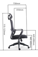 Chaise de bureau ergonomique moderne JOHOOFURNITURE en PP avec appuie-tête réglable, cadre gris, coussin épais confortable