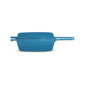 Casserole <span class=keywords><strong>en</strong></span> <span class=keywords><strong>fonte</strong></span> émaillée 2 <span class=keywords><strong>en</strong></span> 1, poêle, couvercle, revêtement émaillé, antiadhésif, écologique, cuisson, pâtisserie, friture, camping - Product Image 2