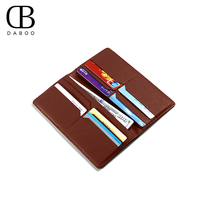 Togo dompet Oem sampel kulit asli kustom kualitas tinggi desain modis uniseks dompet koin kartu kredit mewah