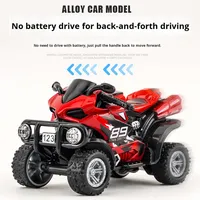 Modèle de moto tout-terrain en alliage moulé sous pression pour garçons, jouet de décoration, voiture à tirer en arrière
