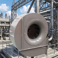 Ventilateur centrifuge industriel 75KW en acier inoxydable sur pied pour collecteur de poussière à turbine à vapeur, moteur AC, OEM/ODM
