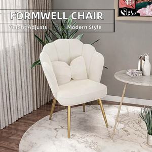 <b>Velvet</b> Shell - Shaped <b>Chair</b> with Metal Legs for Living Room, Dining & <b>Bedroom</b> Makeup - Product Image 6