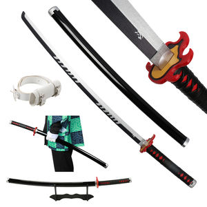 Espadas Katana de Demon Slayer de 104 cm, <span class=keywords><strong>Kimetsu</strong></span> <span class=keywords><strong>No</strong></span> <span class=keywords><strong>Yaiba</strong></span>, Espadas de Tamaño Real, Katana de Anime Japonés, Accesorios de Fotografía, Decoración del Hogar - Product Image 4