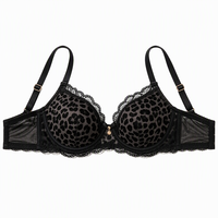 Soutien-gorge push-up à armatures avec dentelle imprimé léopard