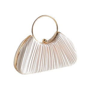 Graceful Pleated Satin Handbag <b>for</b> Women Circle Handle Evening <b>Bag</b> <b>Wedding</b> <b>Guest</b> <b>Clutch</b> Purse Elegant Dating Purse - Product Image 6