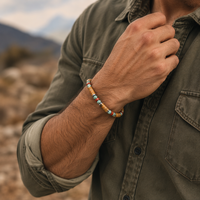 Bracelet ajustable pour homme en pierre naturelle jaspe rouge, turquoise africaine et hématite, fait main, bijou énergétique de guérison